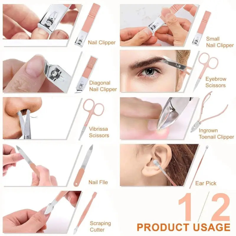 Professional 16 in 1 Steel Manicure Pedicure Kit