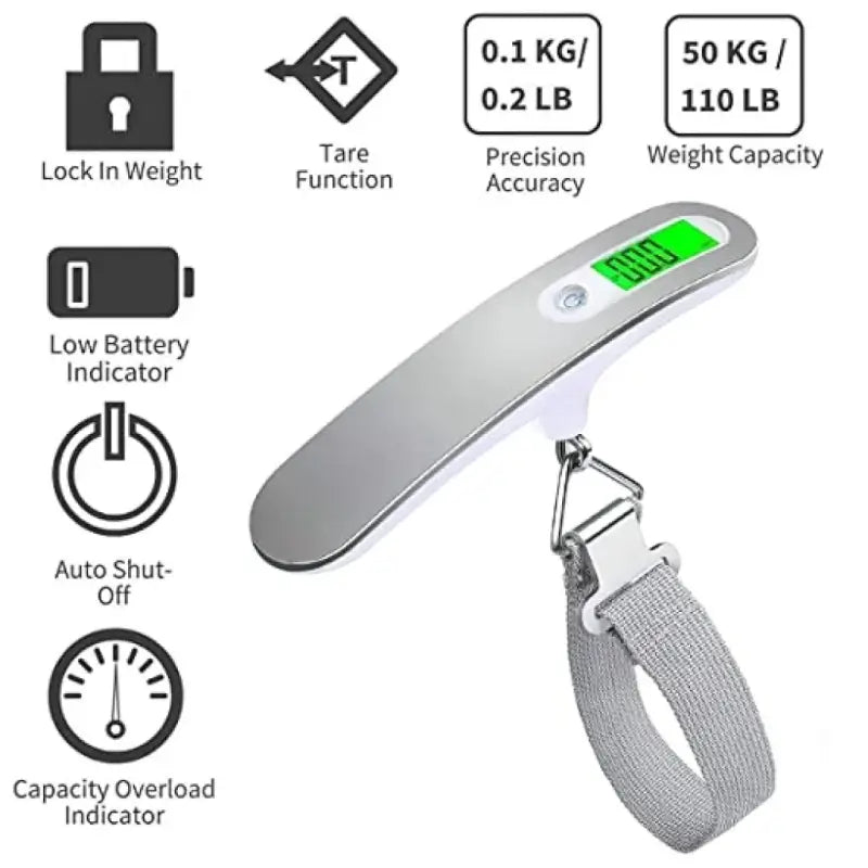 Electronic Portable Digital Hanging Luggage Scale 50kg – Travel Weighing Machine