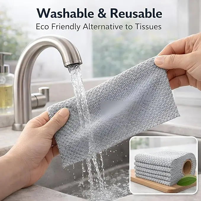 Microfiber Cleaning Cloth Roll – 20 Reusable Tear-Away Towels