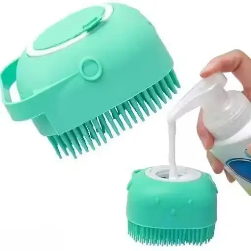 Silicone Pet Bath Brush with Shampoo Dispenser
