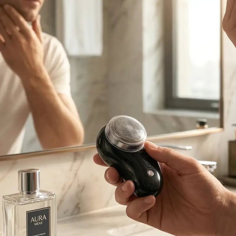 Mini Electric Rechargeable Shaver – Portable USB Hair & Beard Trimmer for Men, Pocket Travel Razor with Floating Blade
