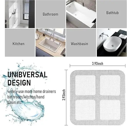 10 Pcs Shower Drain Mesh Stickers | Disposable Hair Catcher Drain Covers | Bathroom Floor Drain Filter for Sink, Bathtub, Laundry & Kitchen