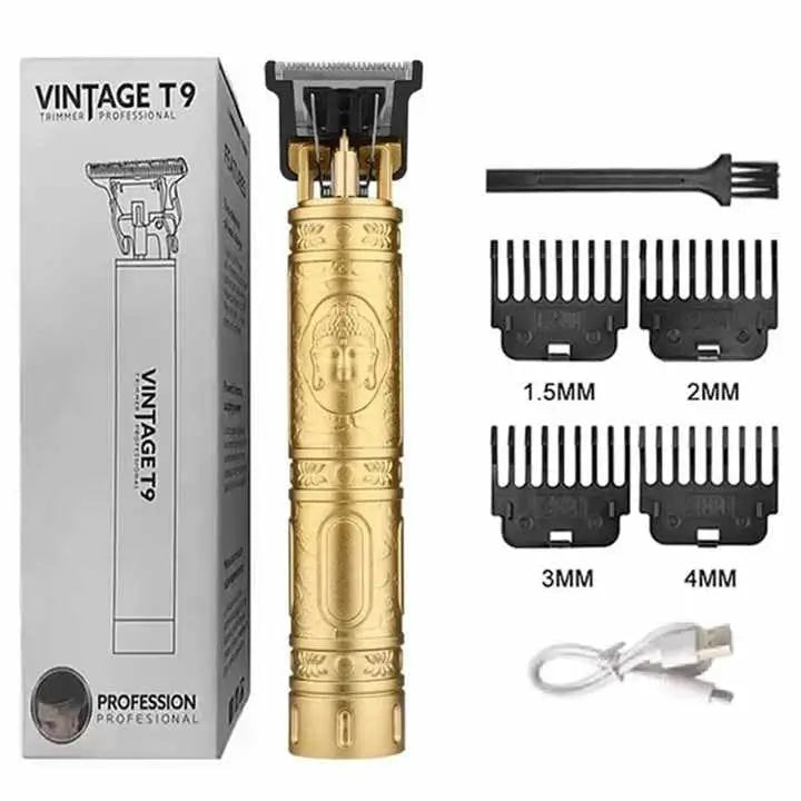 Vintage T9 Metal Body Trimmer – Rechargeable Beard & Hair Clipper