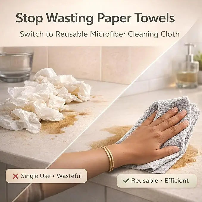 Microfiber Cleaning Cloth Roll – 20 Reusable Tear-Away Towels