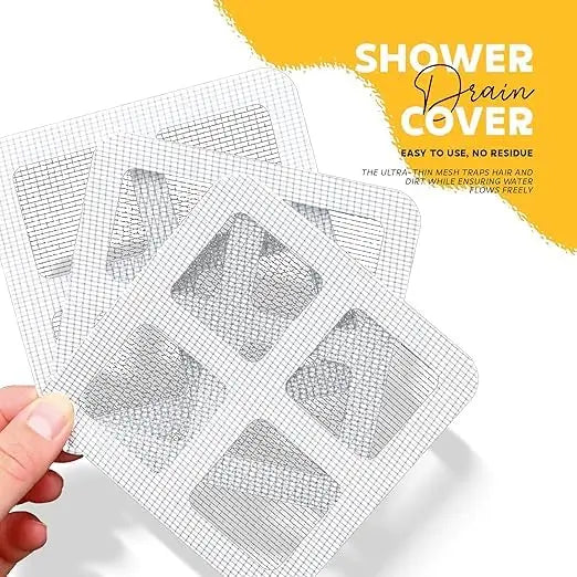 10 Pcs Shower Drain Mesh Stickers | Disposable Hair Catcher Drain Covers | Bathroom Floor Drain Filter for Sink, Bathtub, Laundry & Kitchen