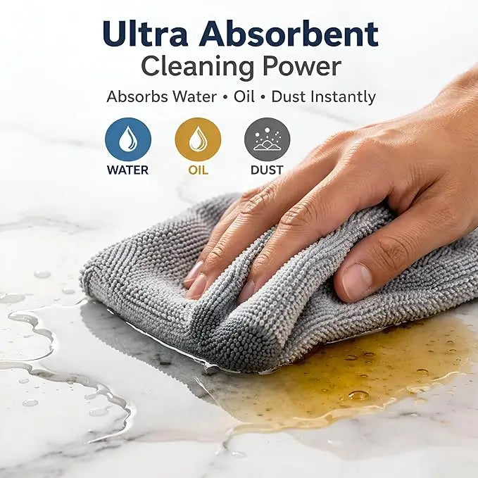 Microfiber Cleaning Cloth Roll – 20 Reusable Tear-Away Towels