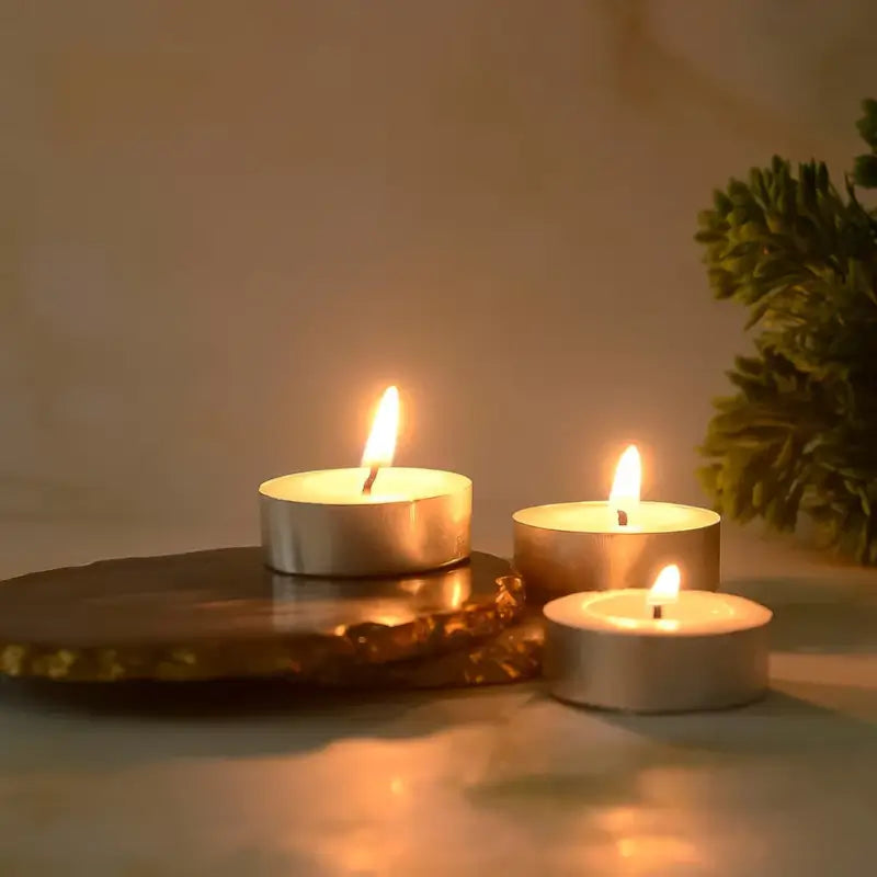 Smokeless Tealight Candles – Long Burning Unscented Tea Light Candles for Diwali, Home Décor, Parties & Festivals (Pack of 50)